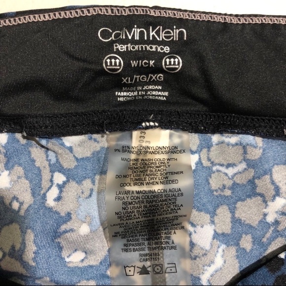 Calvin Klein Women’s Performance Leggings Cropped Blue Animal Print Size XL - Picture 7 of 7